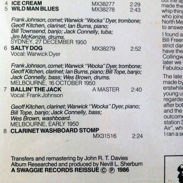 Frank Johnson's Fabulous Dixielanders : 1950 (LP, Comp, Mono, RE)
