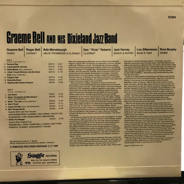 Graeme Bell And His Dixieland Jazz Band : Czechoslovak Journey 1947 (LP, Comp, Mono)