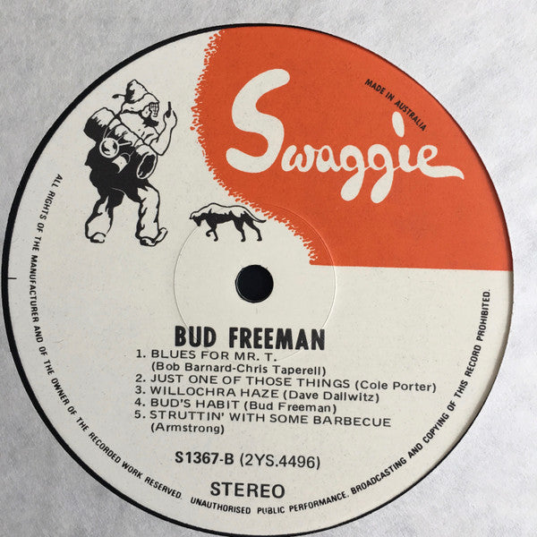 Bud Freeman With Bob Barnard's Jazz Band : Bud Freeman With Bob Barnard's Jazz Band (LP)