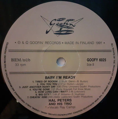 Hal Peters Trio Featuring Ray Campi : Baby I'm Ready (LP)