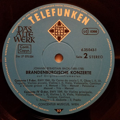 Johann Sebastian Bach – Concentus Musicus Wien : Brandenburgische Konzerte 1-6 (2xLP + Box)