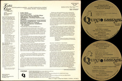 Earl Wild, Pyotr Ilyich Tchaikovsky /  César Franck : Piano Concerto No. 1 In B-Flat Minor / Symphonic Variations (LP, Comp)
