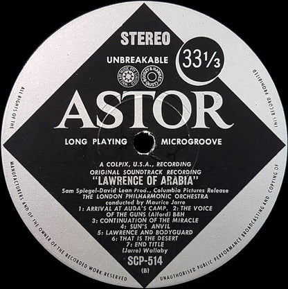 Maurice Jarre, London Philharmonic Orchestra : Original Soundtrack Recording:  Lawrence Of Arabia (LP, Album)