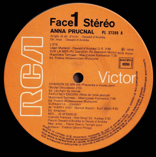 Anna Prucnal : Anna Prucnal (LP, Album, Gat)