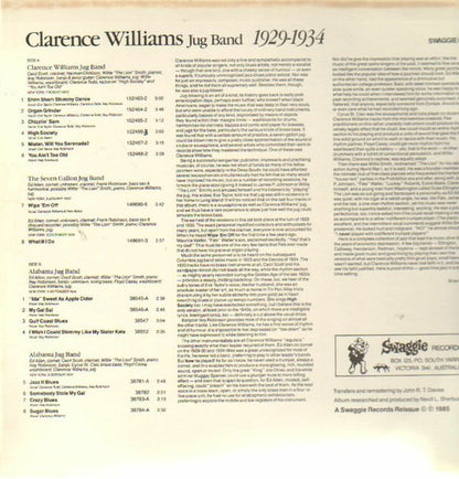 Clarence Williams : Jug Bands 1929-1934 (LP, Album, Comp, Mono)