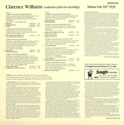 Clarence Williams : A Selection Of His Rare Recordings Volume One 1927-1930 (LP, Album, Comp, Mono)