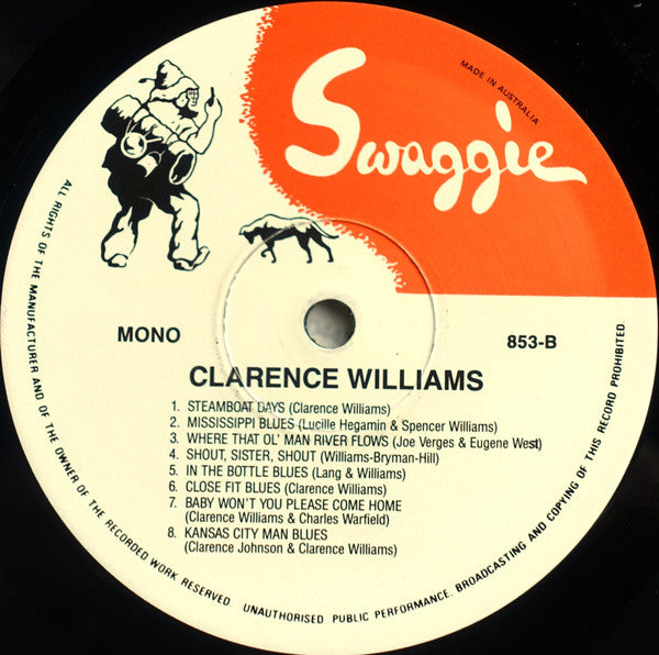 Clarence Williams : A Selection Of His Rare Recordings Volume One 1927-1930 (LP, Album, Comp, Mono)
