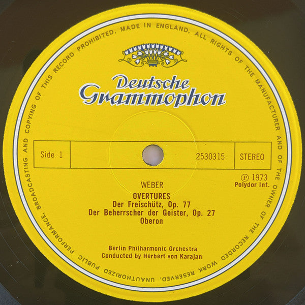 Carl Maria von Weber, Berliner Philharmoniker ∙ Herbert von Karajan : Overtures (LP)