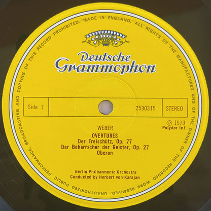 Carl Maria von Weber, Berliner Philharmoniker ∙ Herbert von Karajan : Overtures (LP)