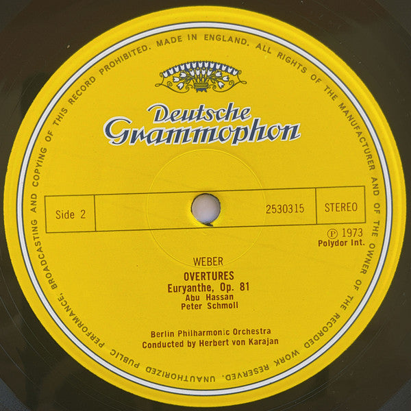 Carl Maria von Weber, Berliner Philharmoniker ∙ Herbert von Karajan : Overtures (LP)