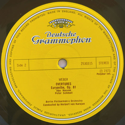 Carl Maria von Weber, Berliner Philharmoniker ∙ Herbert von Karajan : Overtures (LP)