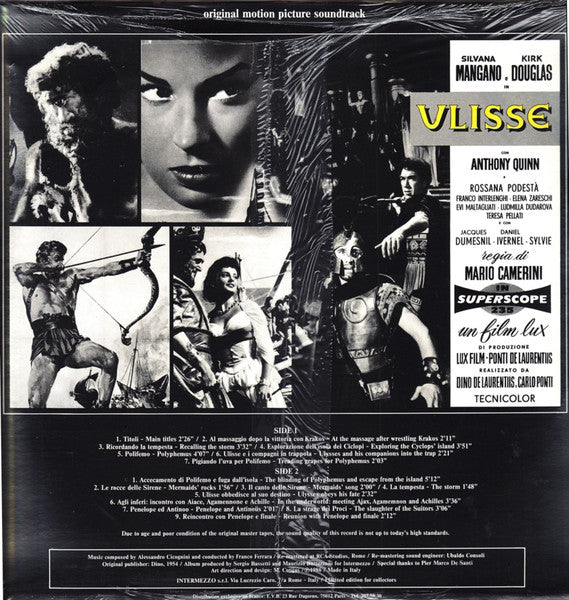 Alessandro Cicognini : Ulysses - Original Motion Picture Soundtrack (LP, Album, Mono, Ltd, RM)