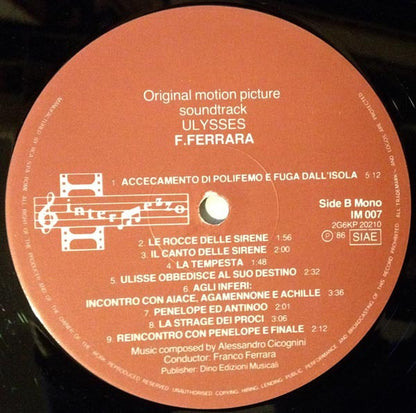 Alessandro Cicognini : Ulysses - Original Motion Picture Soundtrack (LP, Album, Mono, Ltd, RM)