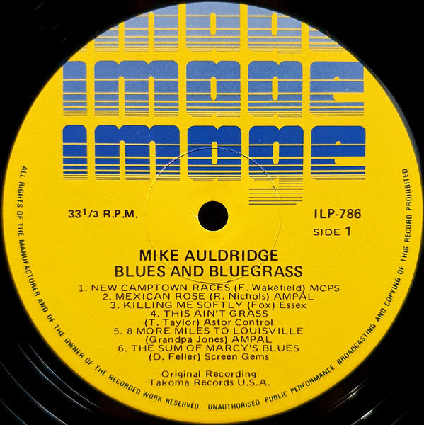 Mike Auldridge : Blues And Blue Grass (LP, Album)