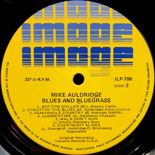Mike Auldridge : Blues And Blue Grass (LP, Album)