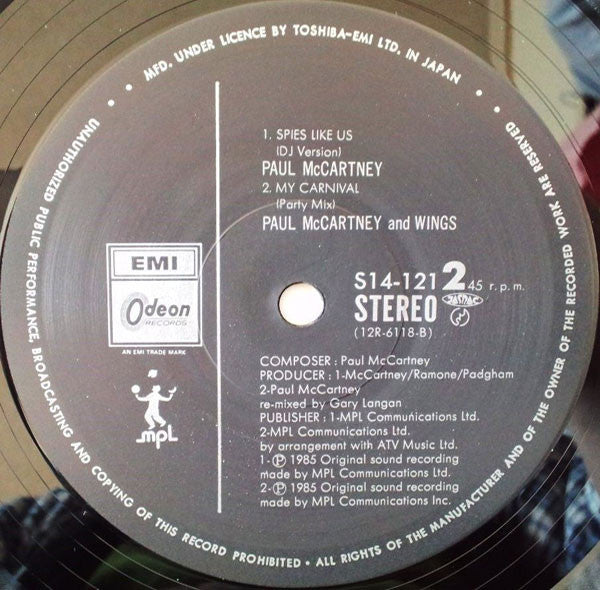 Paul McCartney : Spies Like Us (12")