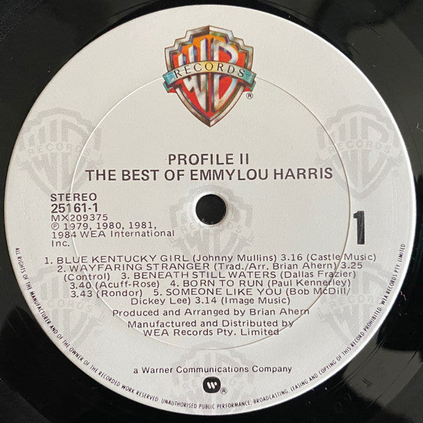 Emmylou Harris : Profile II: The Best Of Emmylou Harris (LP, Comp)