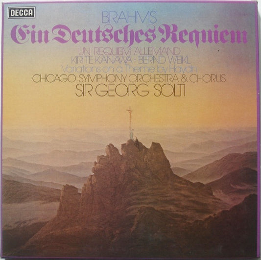 Johannes Brahms, Kiri Te Kanawa, Bernd Weikl, Chicago Symphony Orchestra & Chicago Symphony Chorus, Georg Solti : Ein Deutsches Requiem = Un Requiem Allemand / Variations On A Theme By Haydn (2xLP, Album + Box)