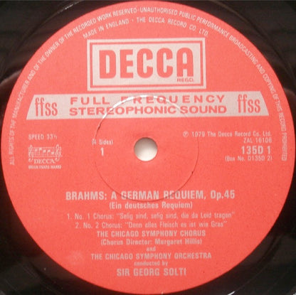 Johannes Brahms, Kiri Te Kanawa, Bernd Weikl, Chicago Symphony Orchestra & Chicago Symphony Chorus, Georg Solti : Ein Deutsches Requiem = Un Requiem Allemand / Variations On A Theme By Haydn (2xLP, Album + Box)