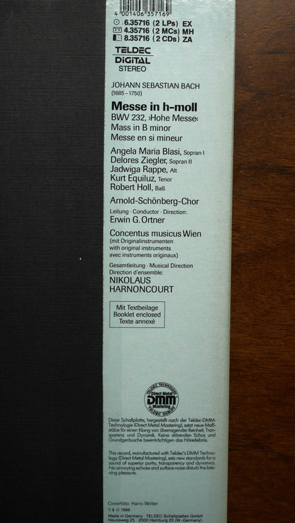 Johann Sebastian Bach, Concentus Musicus Wien, Nikolaus Harnoncourt : Messe In H-Moll BWV 232 = Mass In B-Minor = Messe En Si-Mineur (2xLP + Box)