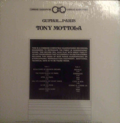 Tony Mottola : Guitar ... Paris (LP, Album, Quad, RE, Gat)