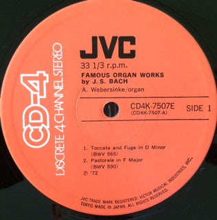 Amadeus Webersinke, Johann Sebastian Bach : Famous Organ Works By J.S. Bach (LP, Album, Quad)