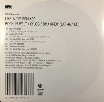 Bochum Welt / Cylob / DMX Krew : Like-A-Tim Remixes (12", EP)