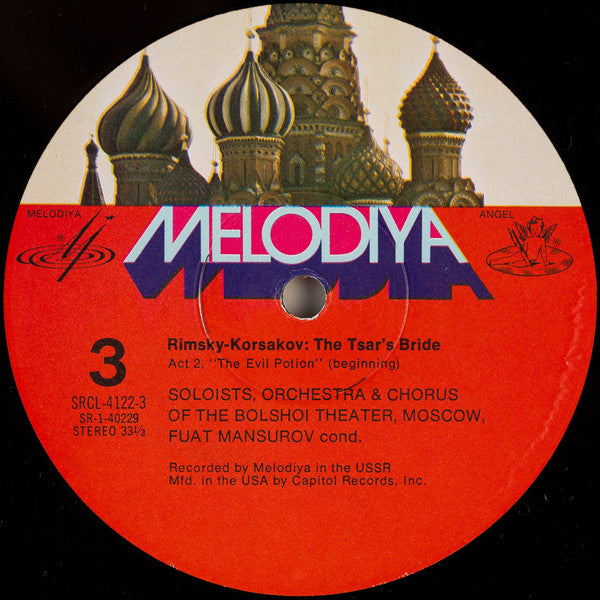 Nikolai Rimsky-Korsakov - Galina Vishnevskaya, Ирина Архипова, Vladimir Atlantov, Evgeny Nesterenko, Bolshoi Theatre Orchestra & Chorus Of The Bolshoi Theatre, Фуат Мансуров : The Tsar's Bride (3xLP, RE, Win + Box)