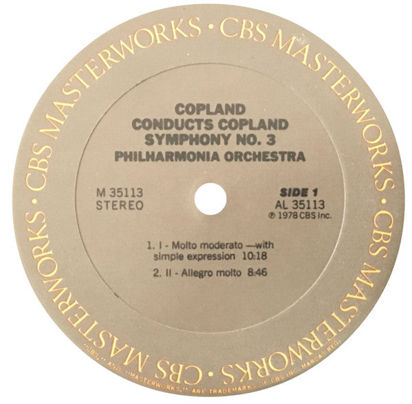 Copland* - Philharmonia Orchestra : Copland Conducts Copland Symphony No. 3 (LP, Album)