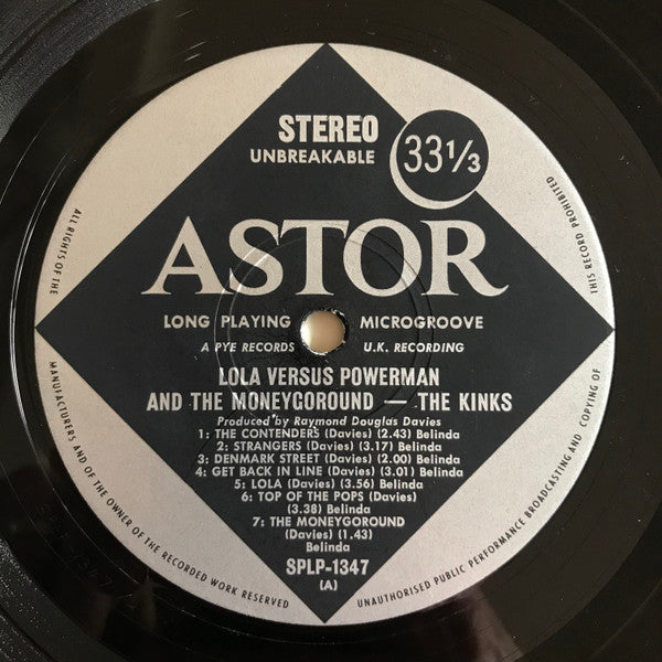 The Kinks : Lola Versus Powerman And The Moneygoround, Part One (LP, Album, Lam)