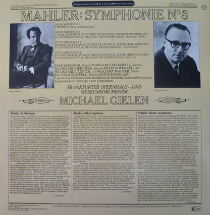 Gustav Mahler, Faye Robinson, Margaret Marshall, Hildegard Heichele, Ortrun Wenkel, Hildegard Laurich, Mallory Walker, Richard Stilwell, Simon Estes, Frankfurter Opern- Und Museumsorchester, Michael Gielen : Symphonie N° 8 (2xLP)