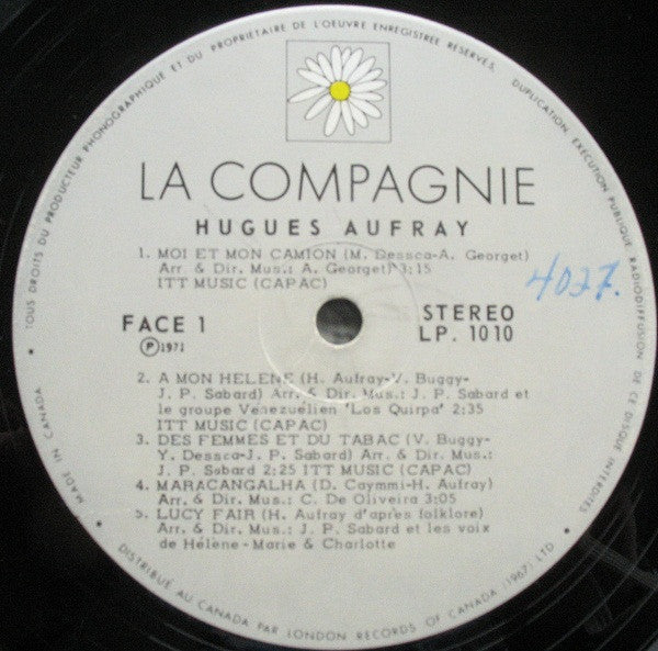 Hugues Aufray : Hugues Aufray (LP, Album)
