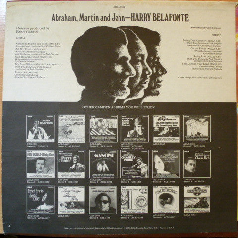 Harry Belafonte : Abraham, Martin And John (LP, Album)