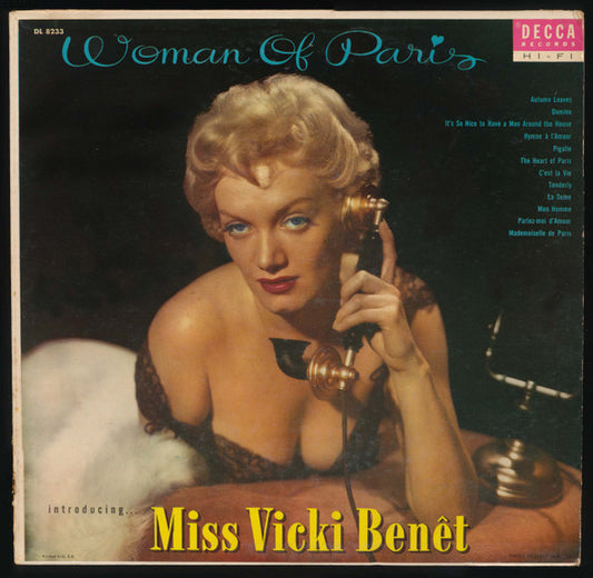 Vicki Benet : Woman Of Paris (LP, Album, Mono)