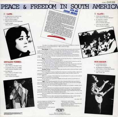 Pete Seeger, Illapu, Osvaldo Torres, Capri (10) : Peace & Freedom In South America  (LP, Comp)