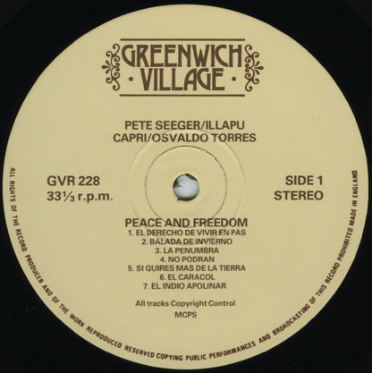 Pete Seeger, Illapu, Osvaldo Torres, Capri (10) : Peace & Freedom In South America  (LP, Comp)