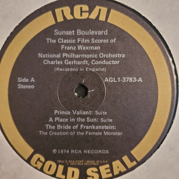Franz Waxman / Charles Gerhardt, National Philharmonic Orchestra : Sunset Boulevard - The Classic Film Scores Of Franz Waxman (LP, Album, RE)