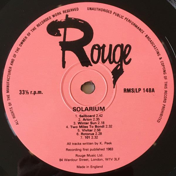 The Kevin Peek Experience : Solarium (LP)