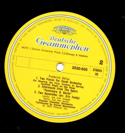 Vaughan Williams* • Walton* • Delius* - Pinchas Zukerman • English Chamber Orchestra • Daniel Barenboim : Greensleeves (LP, Album)