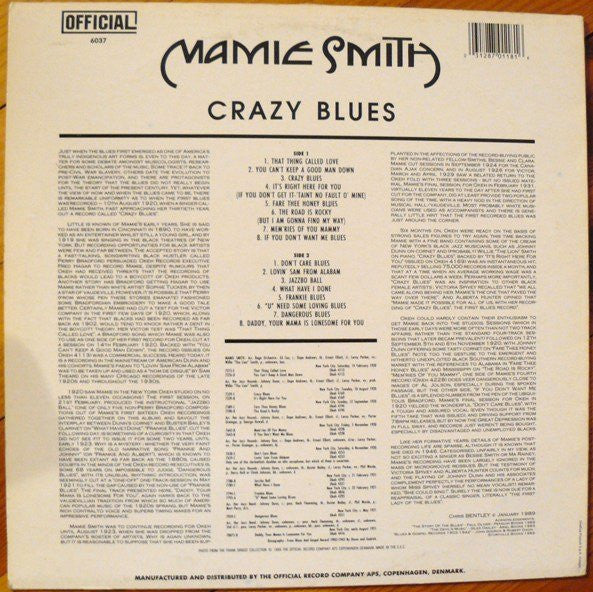 Mamie Smith : Crazy Blues 1920-1921 (LP, Comp)