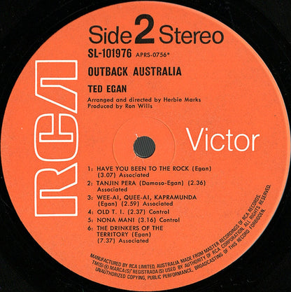 Ted Egan : Outback Australia (LP, RE)