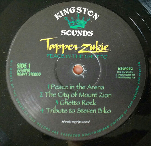 Tapper Zukie : Peace In The Ghetto (LP, Album, RE, 180)