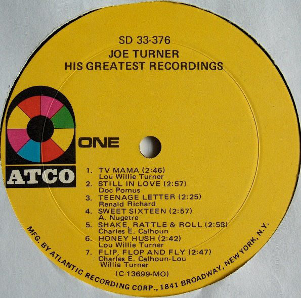 Joe Turner* : His Greatest Recordings (LP, Comp, Mono, Mon)