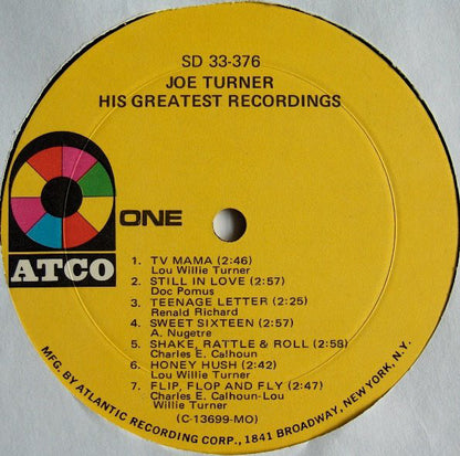 Joe Turner* : His Greatest Recordings (LP, Comp, Mono, Mon)