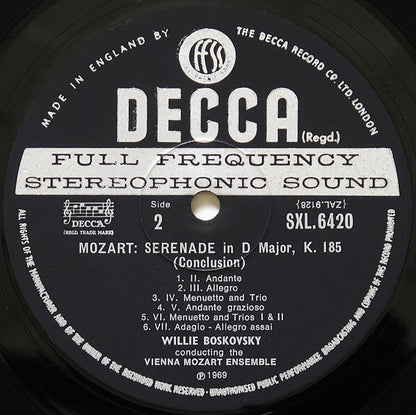 Wolfgang Amadeus Mozart, Wiener Mozart Ensemble ∙ Willi Boskovsky : Serenades Volume 3 (Eine Kleine Nachtmusik K525 ∙ Serenade K185) (LP)