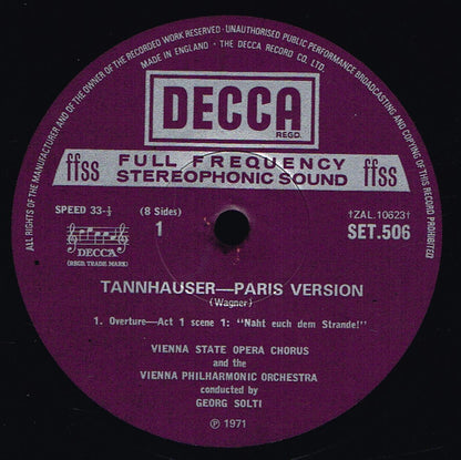 Wagner* - Vienna Philharmonic Orchestra*, Georg Solti : Tannhäuser (Paris Version) (Box + 4xLP)
