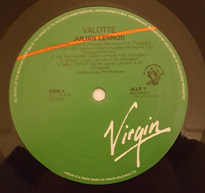 Julian Lennon : Valotte (LP, Album)