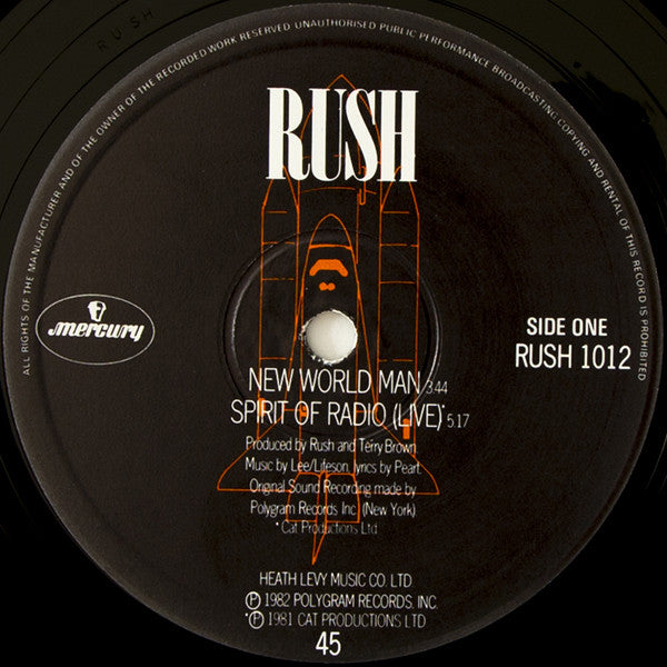 Rush : Countdown / New World Man / Spirit Of Radio (Live) (12", Single)
