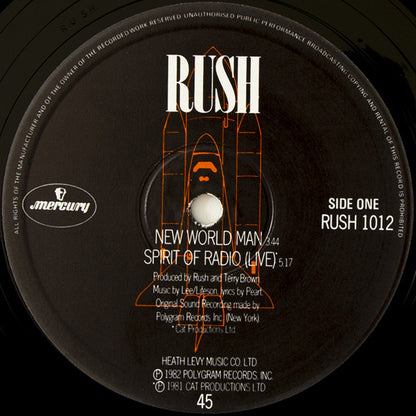 Rush : Countdown / New World Man / Spirit Of Radio (Live) (12", Single)