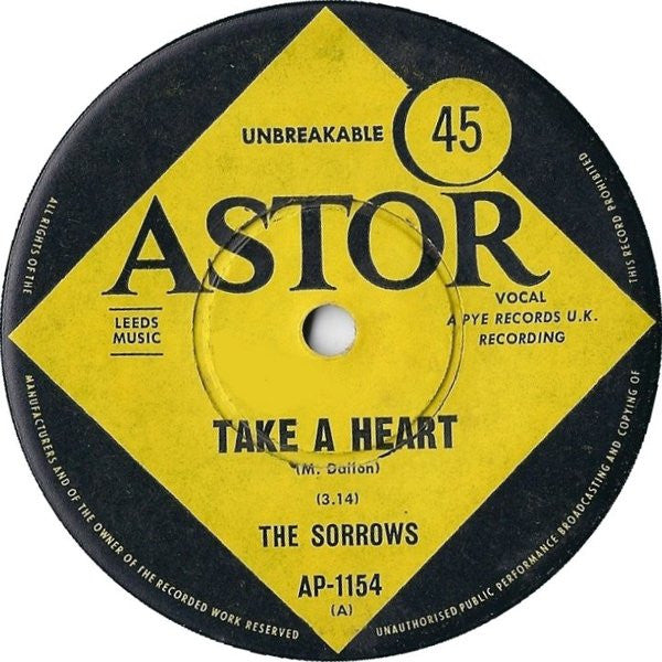 The Sorrows : Take A Heart (7", Single)